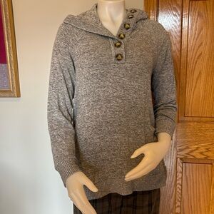 Anthropologie Lightweight Gray Knit Top.  Size S